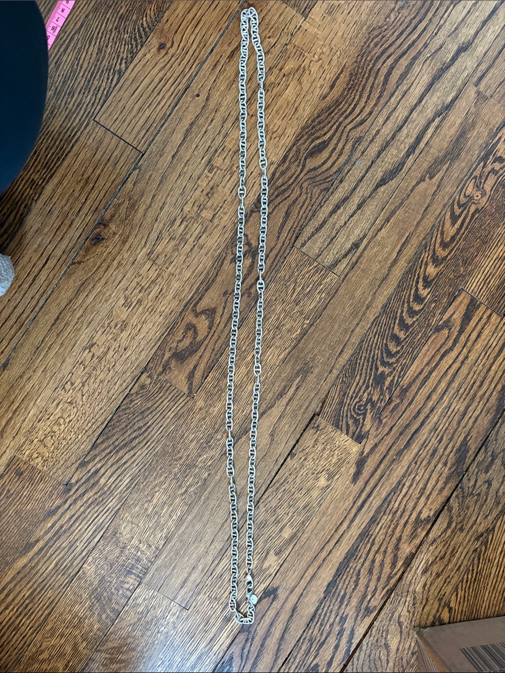 Stella & Dot 24" Silver Figaro Link Chain Statement Layering Long Necklace Signe